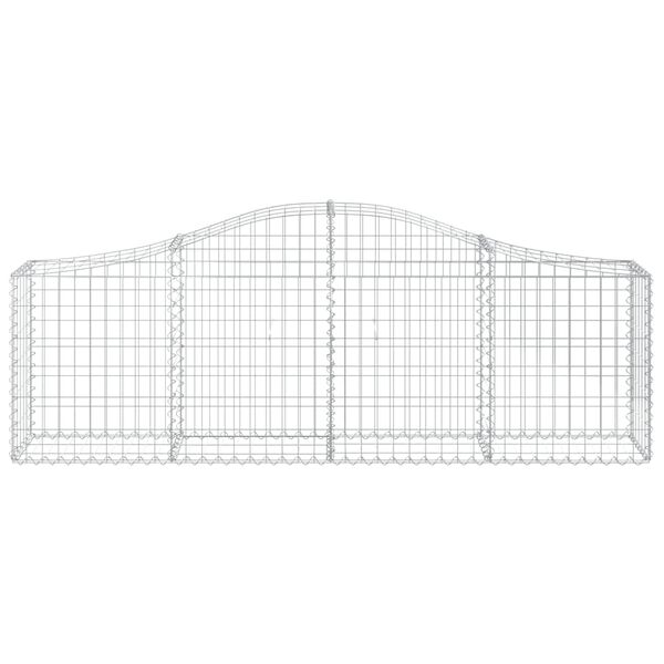 vidaXL Arched Gabion Baskets 10 pcs 200x30x60/80 cm Galvanised Iron