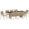vidaXL Garden Dining Set 9 pcs Black Poly rattan