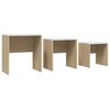 vidaXL Nesting Coffee Tables 3 pcs White and Sonoma Oak Engineered Wood