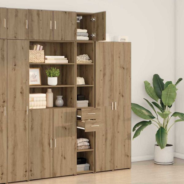 vidaXL Storage Cabinet 2 pcs Artisan Oak 30 x 42.5 x 225 cm