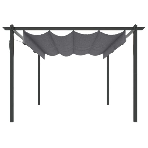 vidaXL Garden Gazebo with Retractable Roof 4x3 m Anthracite