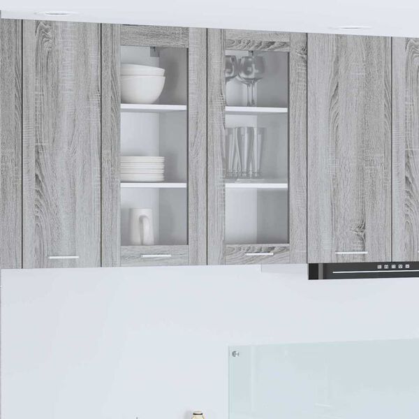 vidaXL Hanging Cabinet Grey Sonoma 40 x 31 x 80 cm Engineered Wood
