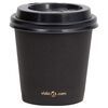 vidaXL Coffee Paper Cups with Lids 120 ml 100 pcs Black