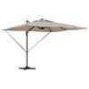 vidaXL Roma Parasol Taupe 286 x 285 x 270 cm Aluminium and Polyester