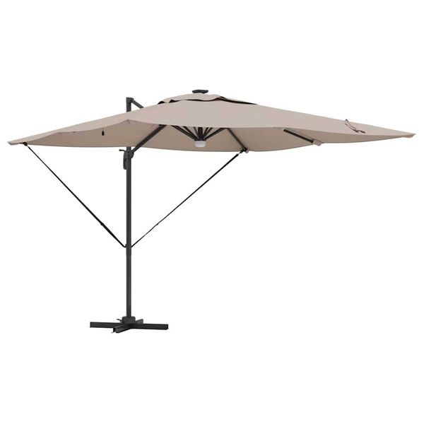 vidaXL Roma Parasol Taupe 286 x 285 x 270 cm Aluminium and Polyester