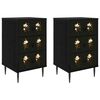 vidaXL Bedside Cabinet BREMEN 2 pcs Black Oak 36 x 33 x 61 cm