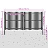 vidaXL Garden Fence Gate Steel 400x175 cm Anthracite