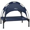 vidaXL Dog Bed Folding Manual Navy Blue 63 x 49.5 x 60 cm Steel
