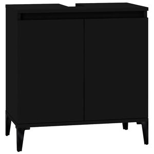 vidaXL Sink Cabinet Black 58x33x60 cm Engineered Wood