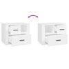 vidaXL Bedside Cabinet White 60x36x45 cm Engineered Wood