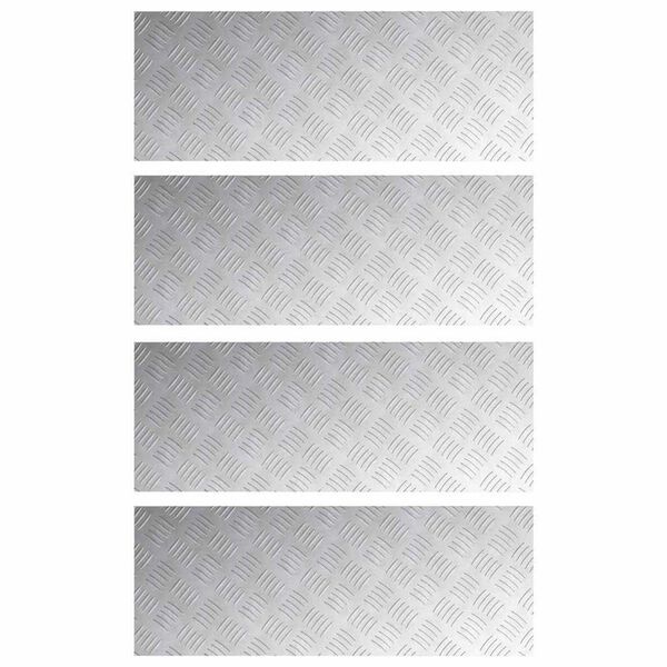 vidaXL Stair Tread Rectangular 4 pcs Silver 80 x 30 cm Aluminium
