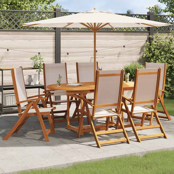 vidaXL Folding Garden Chairs 6 pcs Solid Wood Acacia and Textilene