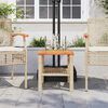 vidaXL Garden Table Beige 40x40x42 cm Poly Rattan Acacia Wood