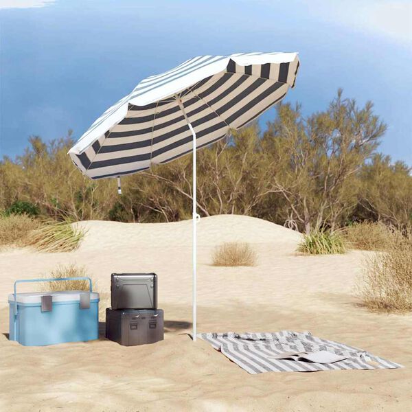 vidaXL Umbrella Blue and White 161 x 161 x 193 cm Polyester