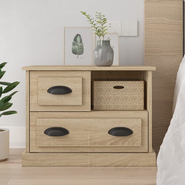 vidaXL Bedside Cabinet Sonoma Oak 60x39x45 cm