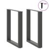 vidaXL Dining Table Legs U-Shaped 2 pcs Anthracite 70x(72-73) cm Steel