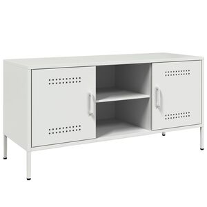 vidaXL TV Cabinet White 100.5x39x50.5 cm Steel
