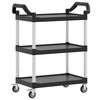 vidaXL 3-Tier Trolley Black 81x41x92 cm Aluminium