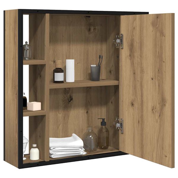 vidaXL Bathroom Mirror Cabinet Artisan Oak 60x16x60 cm Engineered Wood