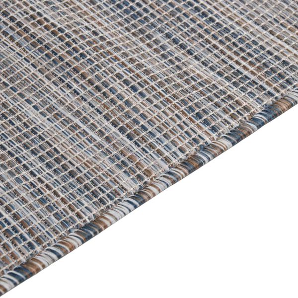 vidaXL Outdoor Flatweave Rug 120x170 cm Brown and Blue