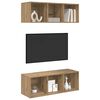 vidaXL TV Cabinet Set Wall-mounted 2 pcs Artisan Oak 37 x 37 x 107 cm