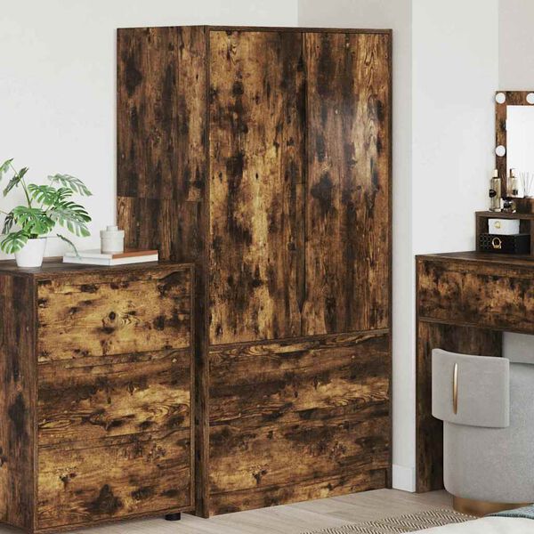 vidaXL Bathroom Cabinet Smoked Oak 79.5 x 49 x 156 cm Engineered Wood