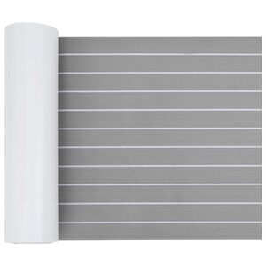vidaXL Boat Mat Striped Light Grey and White 240 x 60 cm EVA