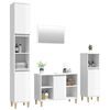 vidaXL 4 Piece Bathroom Furniture Set High Gloss White Engineered Wood
