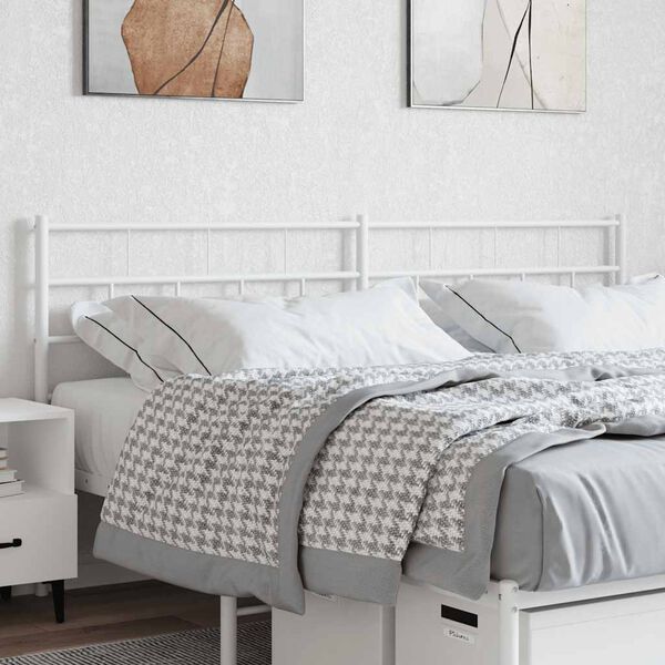 vidaXL Metal Replace Headboard White 160 cm