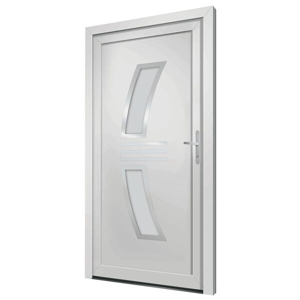 vidaXL Front Door White 108x208 cm PVC