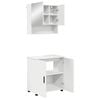 vidaXL Bathroom Furniture Set 2 pcs White Engineered wood & Metal
