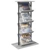vidaXL Magazine Rack Grey Sonoma 68 x 40 x 123.5 cm Engineered Wood