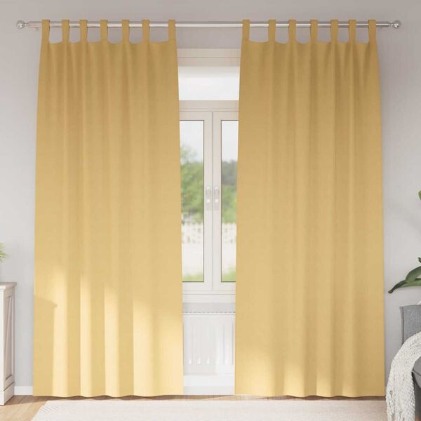 vidaXL Blackout Curtains with Rings 2 pcs Beige 245 x 140 cm Polyester