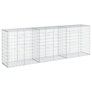 vidaXL Gabion Basket with Cover 300x50x100 cm Galvanised Iron