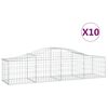 vidaXL Arched Gabion Baskets 10 pcs 200x50x40/60 cm Galvanised Iron