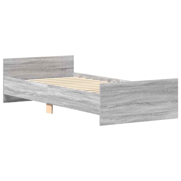 vidaXL Bed Frame without Mattress Grey Sonoma 100x200 cm Engineered Wood