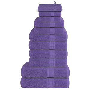 vidaXL 12 Piece Towel Set "FROGN" Purple 360 gsm