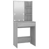 vidaXL Dressing Table Set with LED Grey Sonoma Engineered Wood