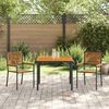 vidaXL Garden Dining Set 3 pcs Black and Brown Poly Rattan