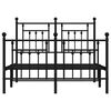 vidaXL Metal Bed Frame without Mattress with Footboard Black 120x190cm