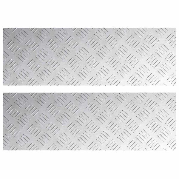 vidaXL Stair Tread Rectangular 2 pcs Silver 75 x 25 cm Aluminium