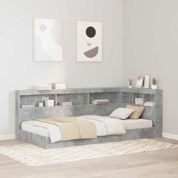 vidaXL Storage Headboard Concrete Grey 90 cm Engineered Wood