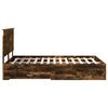 vidaXL Bed Frame with Drawer Smoked Oak 140 x 200 cm Engineered Wood