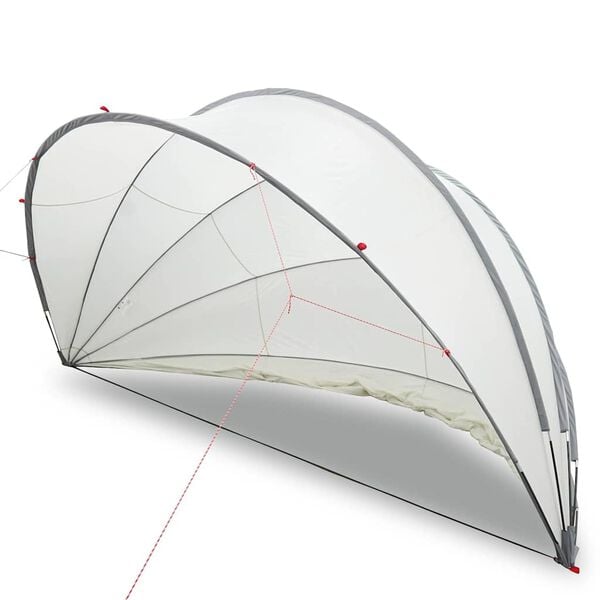vidaXL Pool Dome Folding Manual Grey and Orange 430 x 430 x 210 cm
