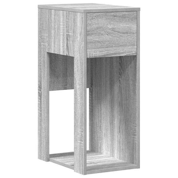 vidaXL Computer Tower Stand with Drawer Grey Sonoma 30x44x74 cm