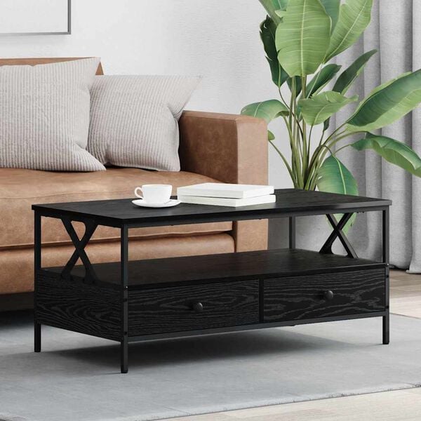 vidaXL Coffee Table Black oak 100 x 51 x 45 cm Engineered wood