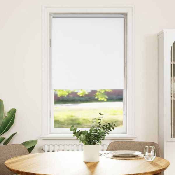vidaXL Roller Blind Blackout White 65x130 cm Fabric Width 60.7 cm Polyester