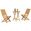 vidaXL Folding Bistro Set Folding 3 pcs Brown Solid Acacia Wood