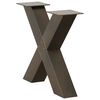 vidaXL Coffee Table Legs X-Shaped 2 pcs Natural Steel 50x(42-43) cm Steel