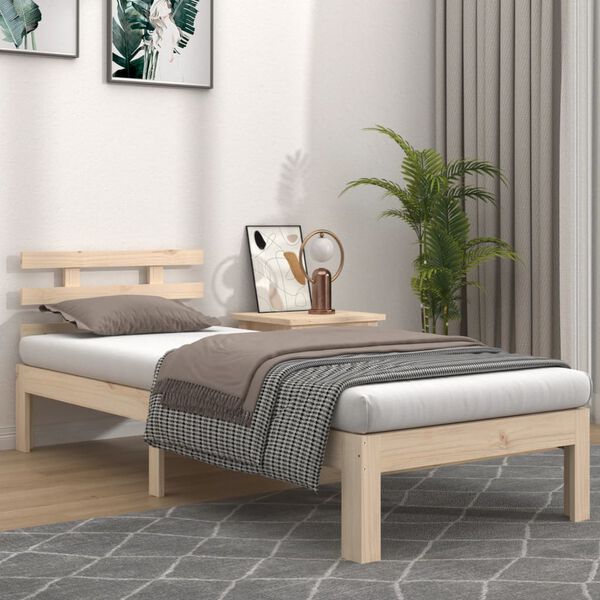 vidaXL Bed Frame without Mattress Solid Wood 100x200 cm